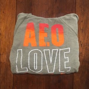 American Eagle “AEO LOVE CALI” Army Green Hoodie
